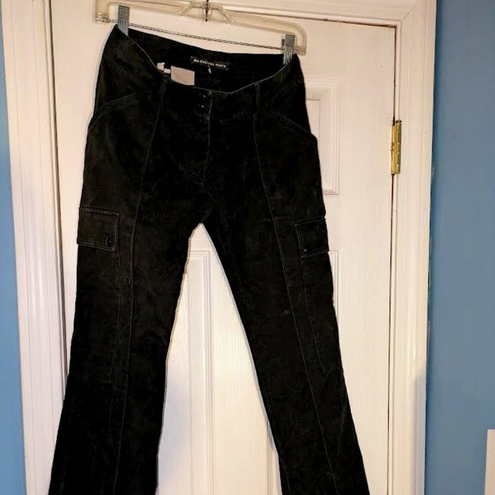 Balenciaga Women's Black Flared Cargo Pants Italian size   36
